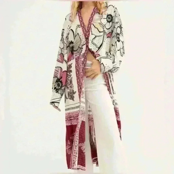Free People Tops - Free People C’est Moi Maxi Kimono Size Large
